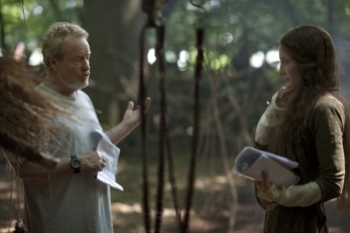 Ridley Scott (director) y Cate Blanchett (Lady Marion)